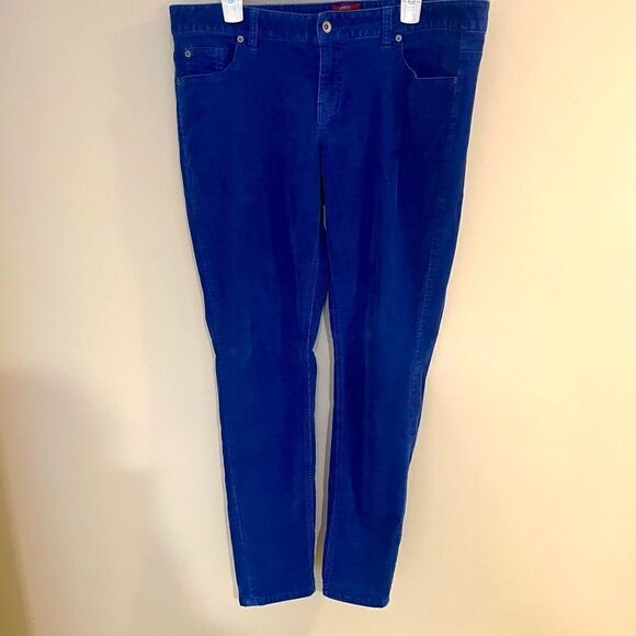 Merona rich royal blue thin wale corduroy modern stretch jeans trousers size 14 - Picture 1 of 6